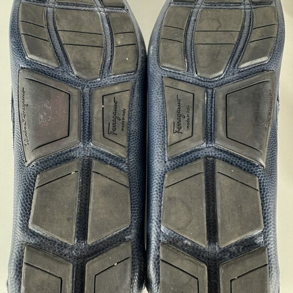 Salvatore Ferragamo Sardegna Navy Blue Leather Men\'s Loafers US 9.5 D main image 10